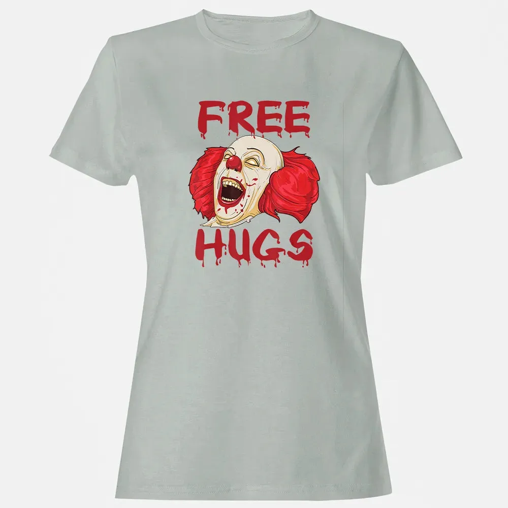 Free Hugs  Evil Killer Scary Clown Halloween Gift Women's T-shirt - 2