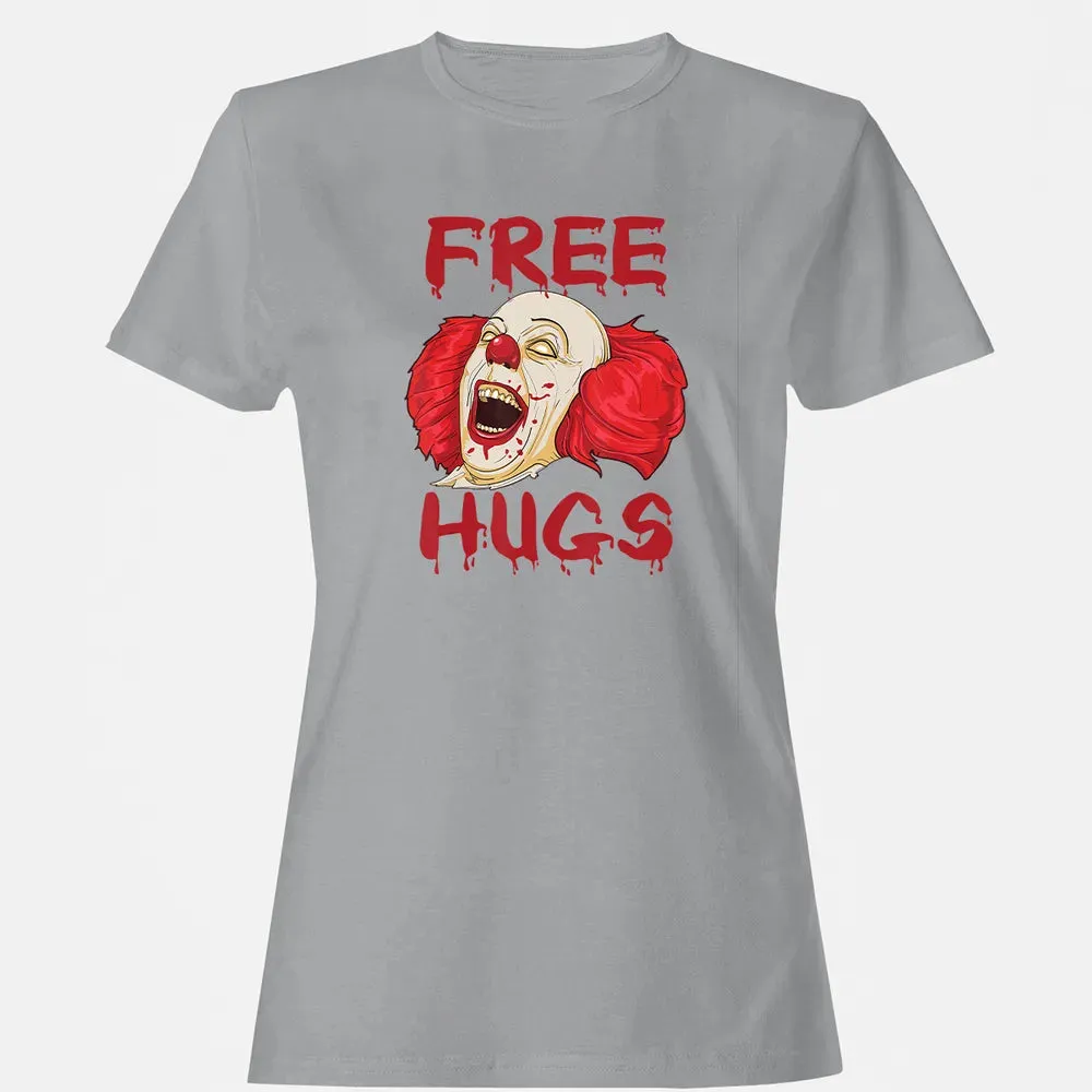 Free Hugs  Evil Killer Scary Clown Halloween Gift Women's T-shirt - 15