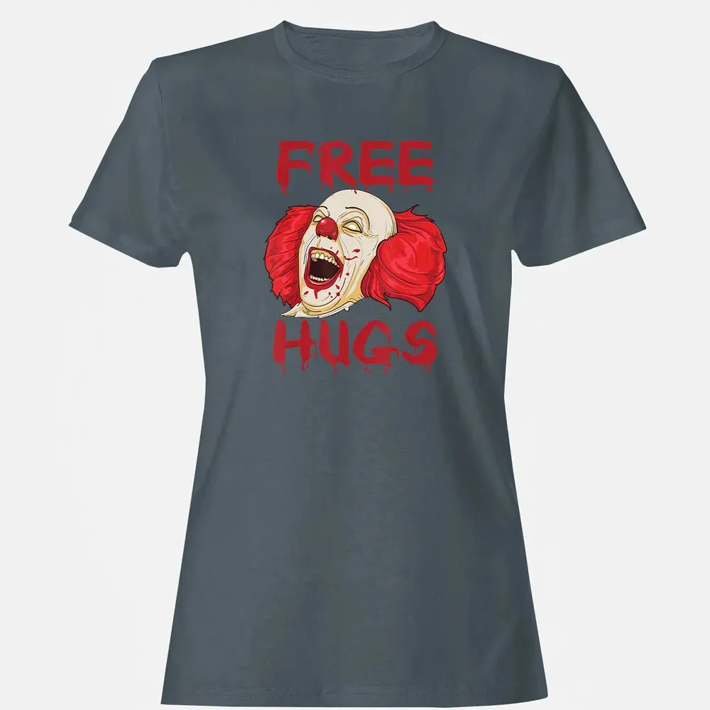 Free Hugs  Evil Killer Scary Clown Halloween Gift Women's T-shirt - 3