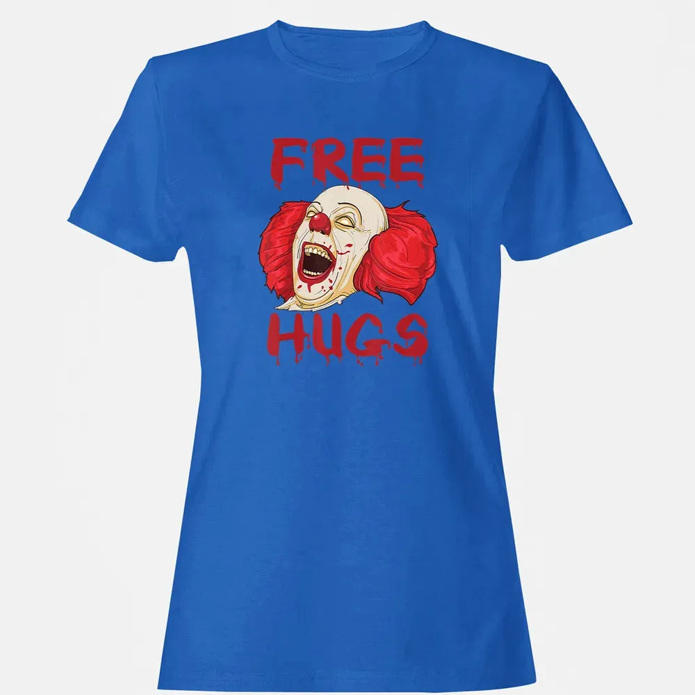 Free Hugs  Evil Killer Scary Clown Halloween Gift Women's T-shirt - 14