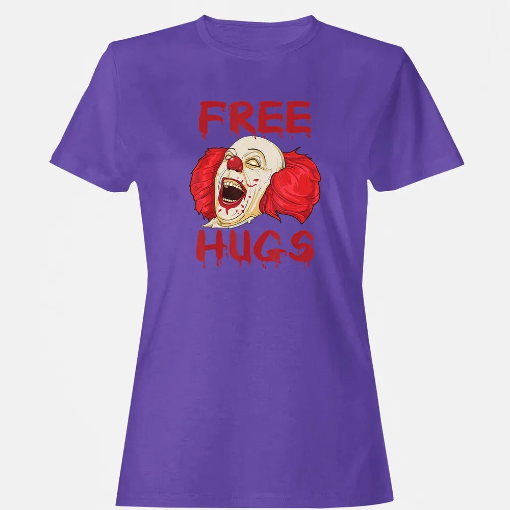 Free Hugs  Evil Killer Scary Clown Halloween Gift Women's T-shirt - 12