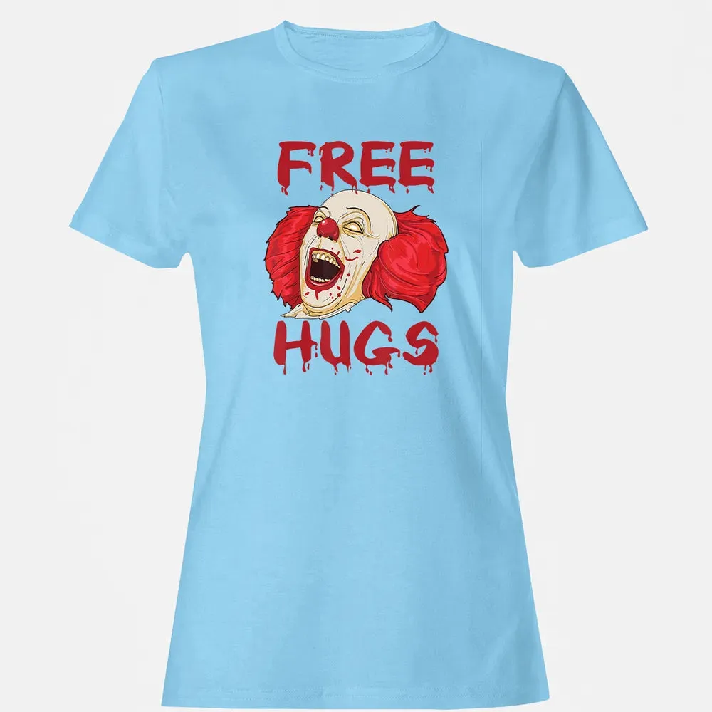 Free Hugs  Evil Killer Scary Clown Halloween Gift Women's T-shirt - 8