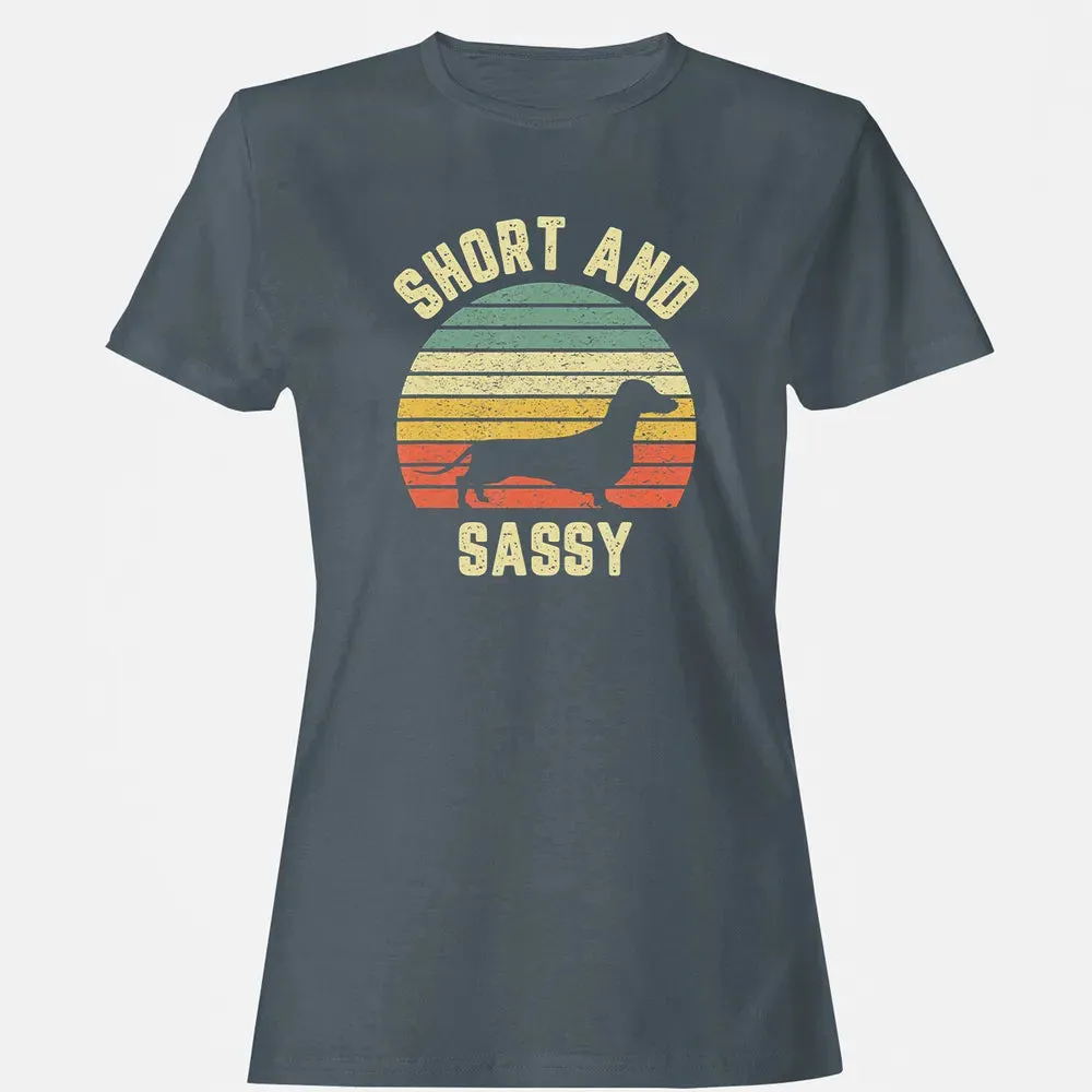 Vintage Dachshund  Funny Weiner Dog Short Sassy T Women's T-shirt - 3