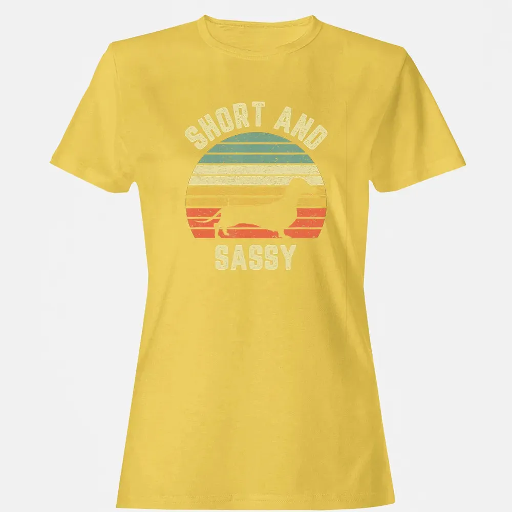 Vintage Dachshund  Funny Weiner Dog Short Sassy T Women's T-shirt - 4