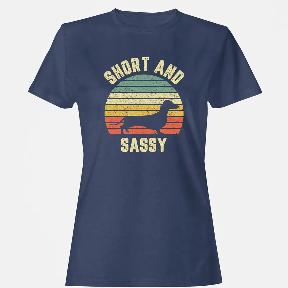 Vintage Dachshund  Funny Weiner Dog Short Sassy T Women's T-shirt - 10
