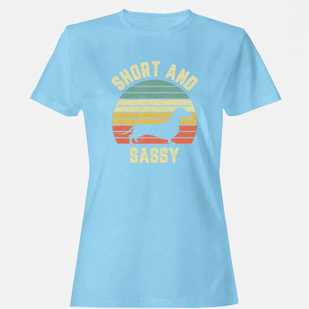 Vintage Dachshund  Funny Weiner Dog Short Sassy T Women's T-shirt - 8