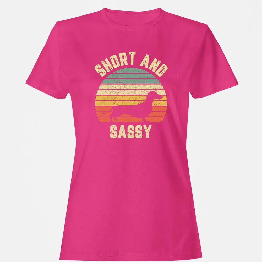 Vintage Dachshund  Funny Weiner Dog Short Sassy T Women's T-shirt - 6