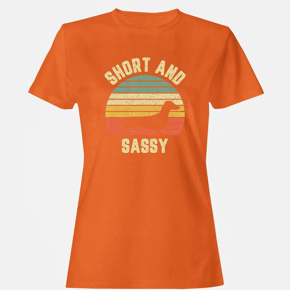 Vintage Dachshund  Funny Weiner Dog Short Sassy T Women's T-shirt - 11