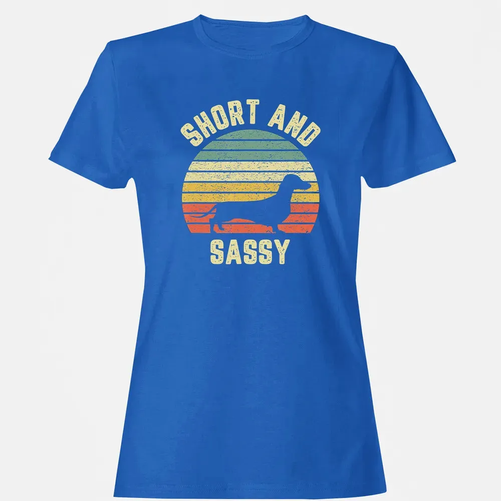 Vintage Dachshund  Funny Weiner Dog Short Sassy T Women's T-shirt - 14