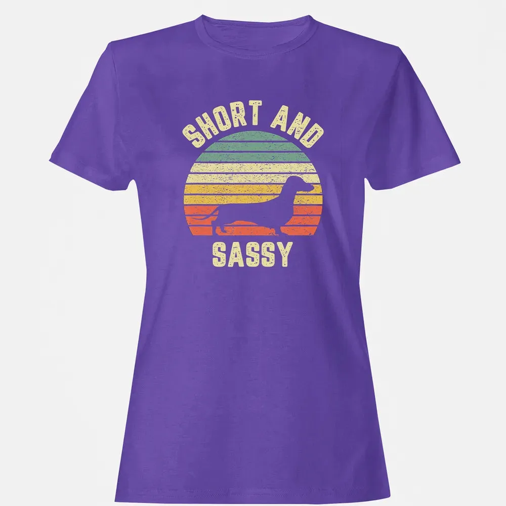 Vintage Dachshund  Funny Weiner Dog Short Sassy T Women's T-shirt - 12