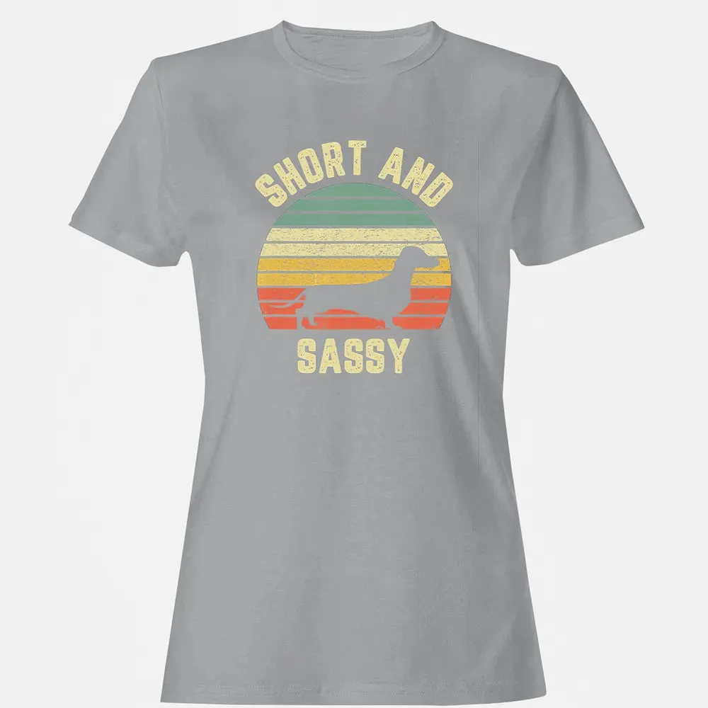 Vintage Dachshund  Funny Weiner Dog Short Sassy T Women's T-shirt - 15