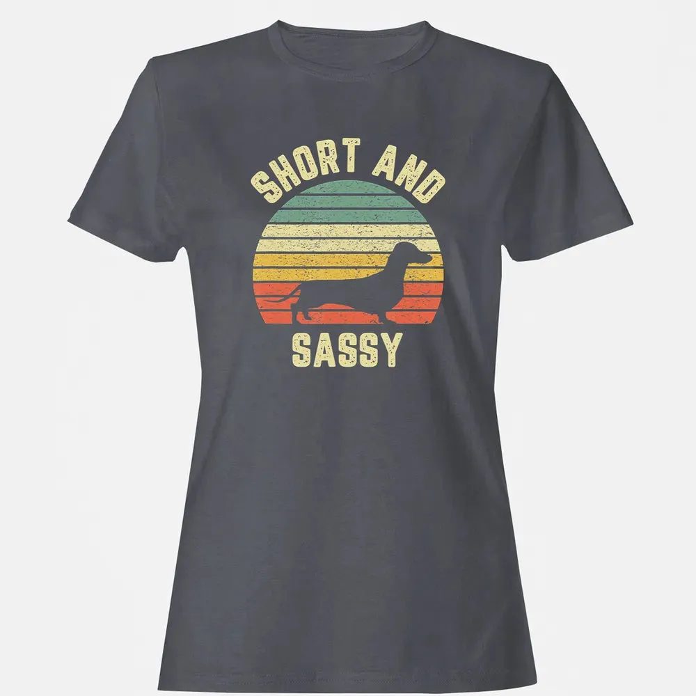 Vintage Dachshund  Funny Weiner Dog Short Sassy T Women's T-shirt - 5