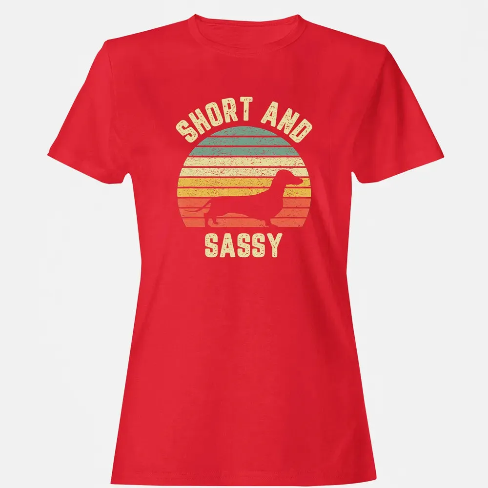 Vintage Dachshund  Funny Weiner Dog Short Sassy T Women's T-shirt - 13