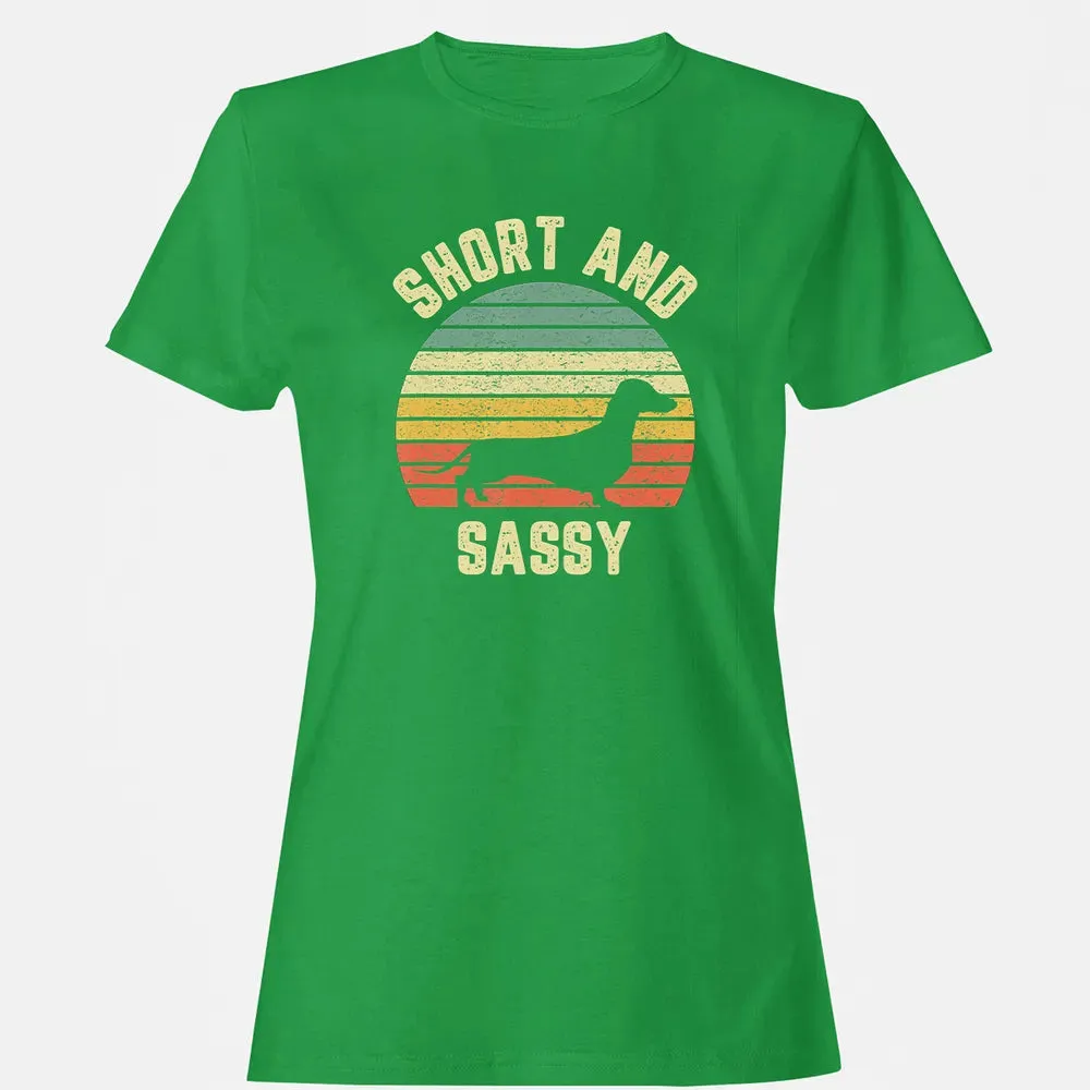 Vintage Dachshund  Funny Weiner Dog Short Sassy T Women's T-shirt - 7