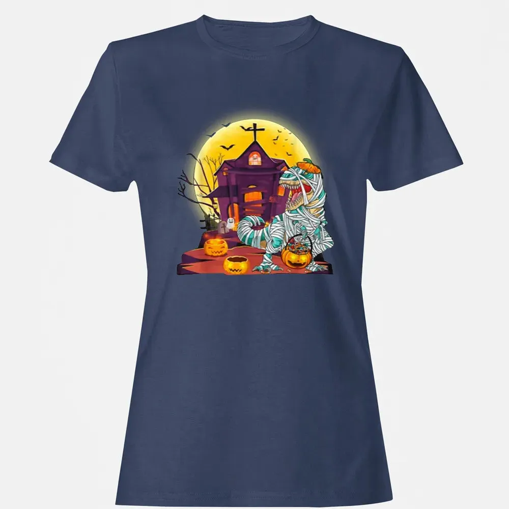 Dinosaur Mummy Halloween Women's T-shirt - 10