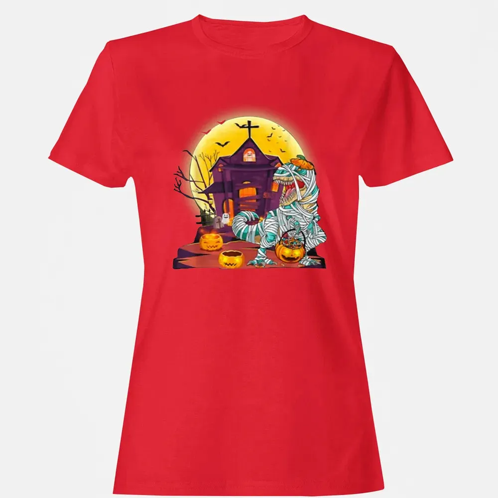 Dinosaur Mummy Halloween Women's T-shirt - 13