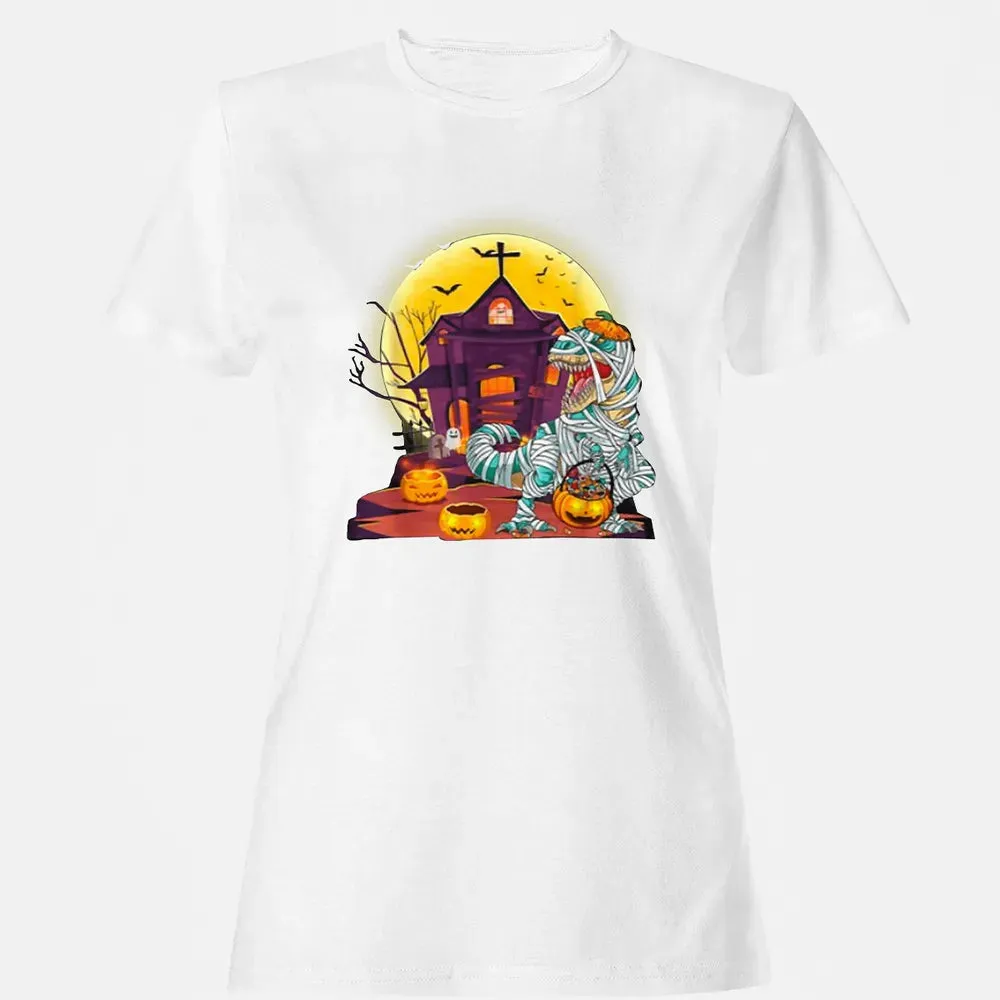 Dinosaur Mummy Halloween Women's T-shirt - 16