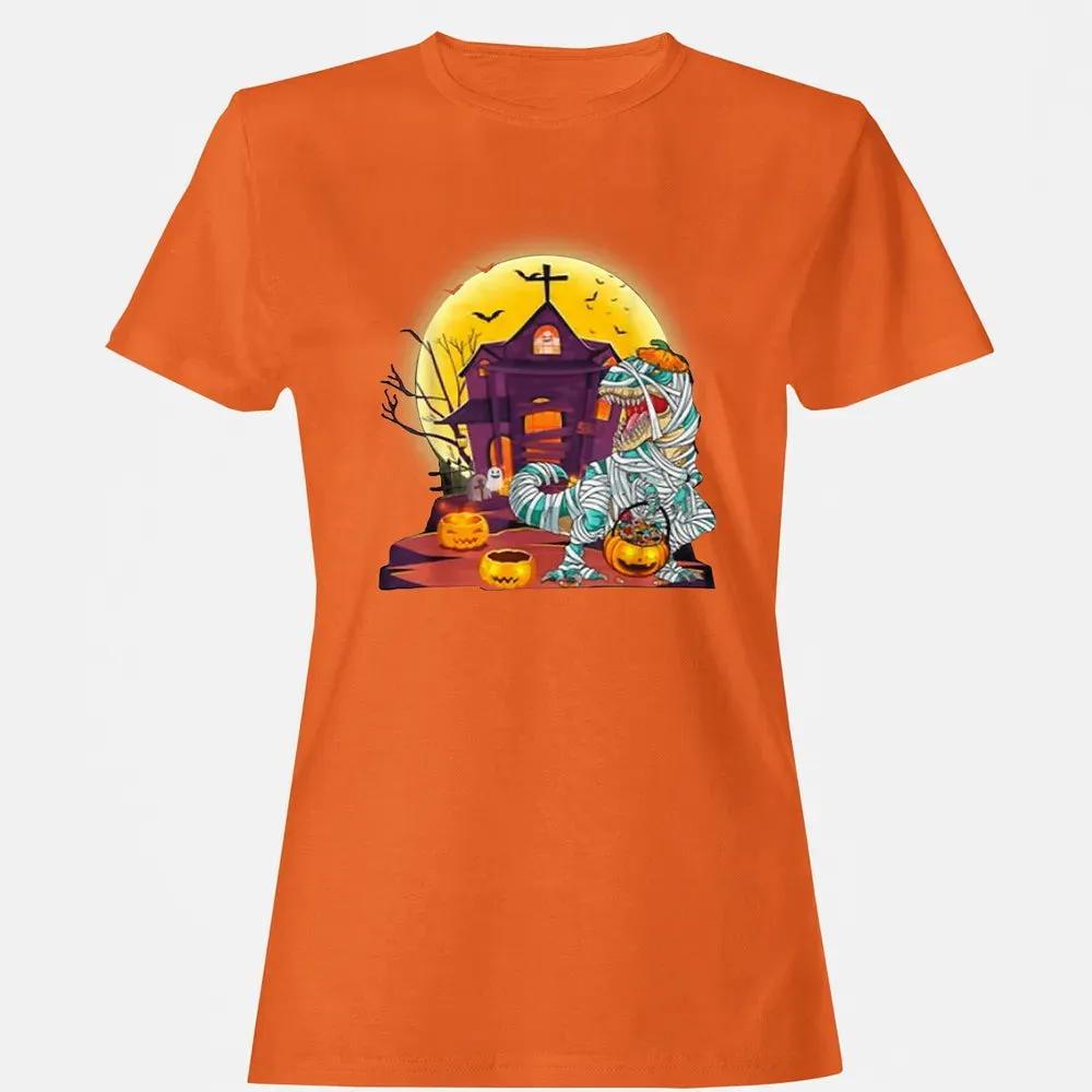 Dinosaur Mummy Halloween Women's T-shirt - 11