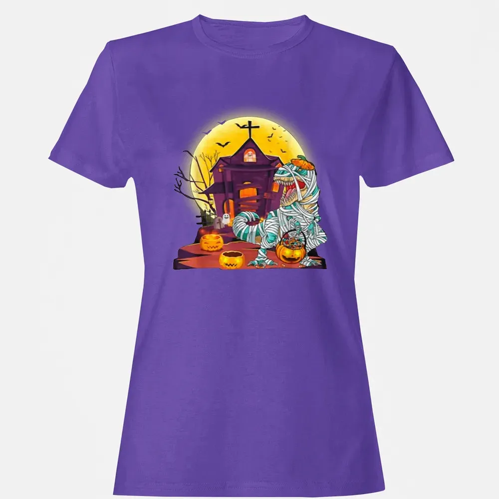 Dinosaur Mummy Halloween Women's T-shirt - 12