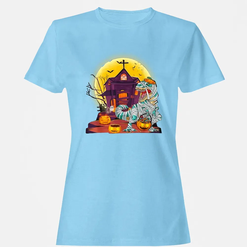 Dinosaur Mummy Halloween Women's T-shirt - 8
