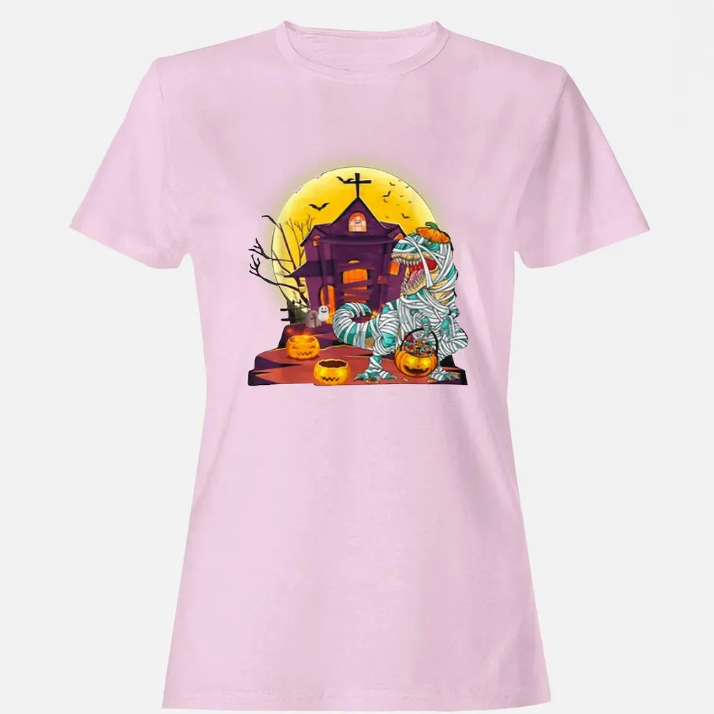 Dinosaur Mummy Halloween Women's T-shirt - 9