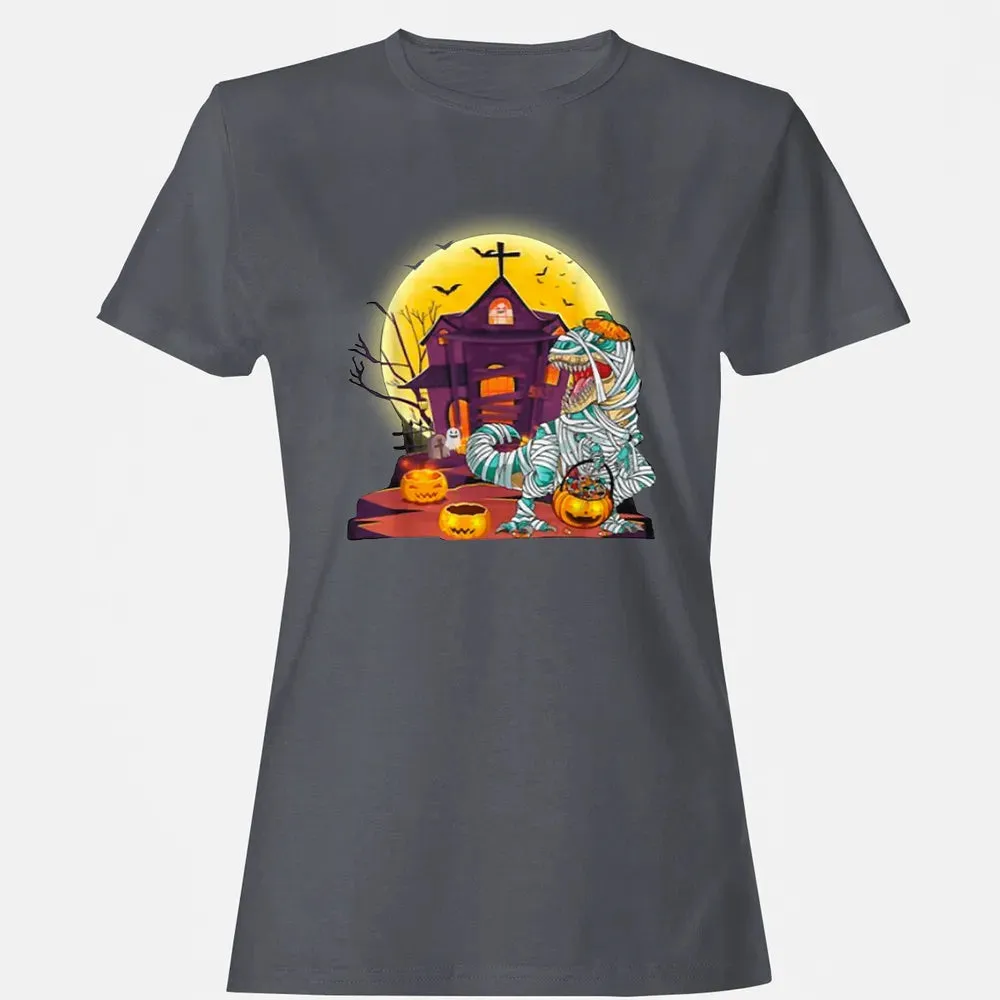 Dinosaur Mummy Halloween Women's T-shirt - 5