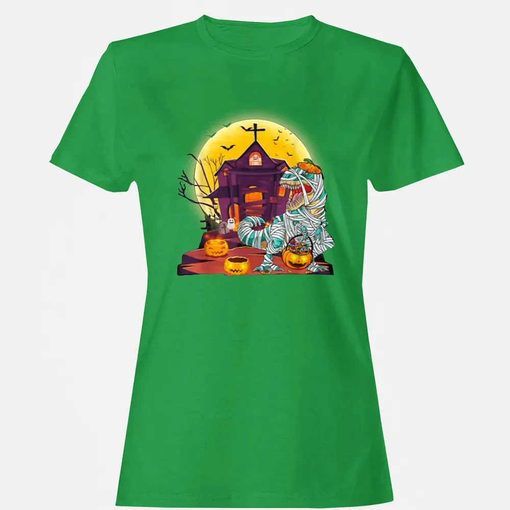 Dinosaur Mummy Halloween Women's T-shirt - 7