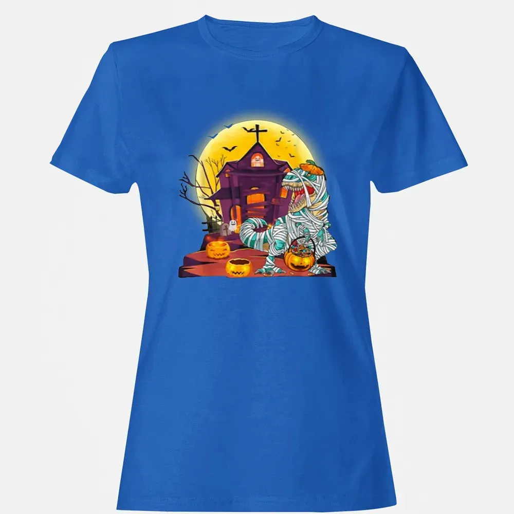 Dinosaur Mummy Halloween Women's T-shirt - 14