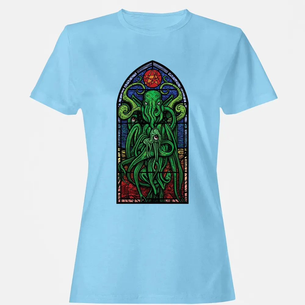 Stained Glass Cthulhu Women's T-shirt - 8