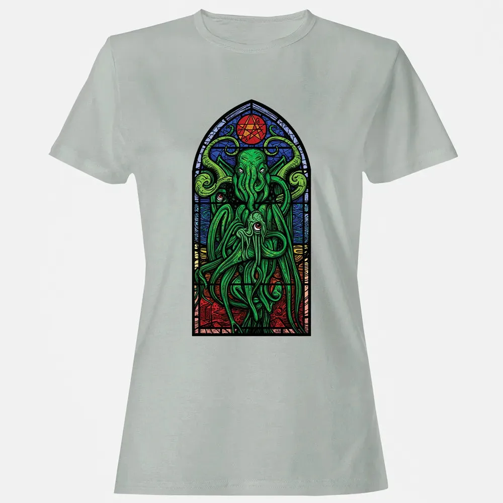 Stained Glass Cthulhu Women's T-shirt - 2
