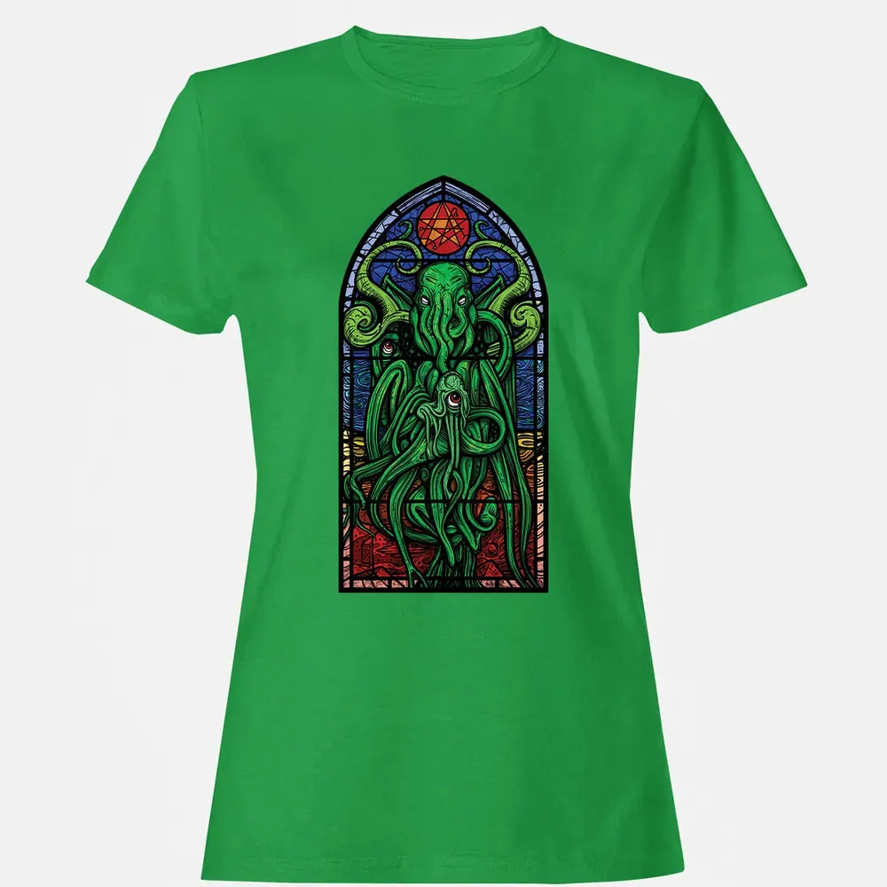 Stained Glass Cthulhu Women's T-shirt - 7