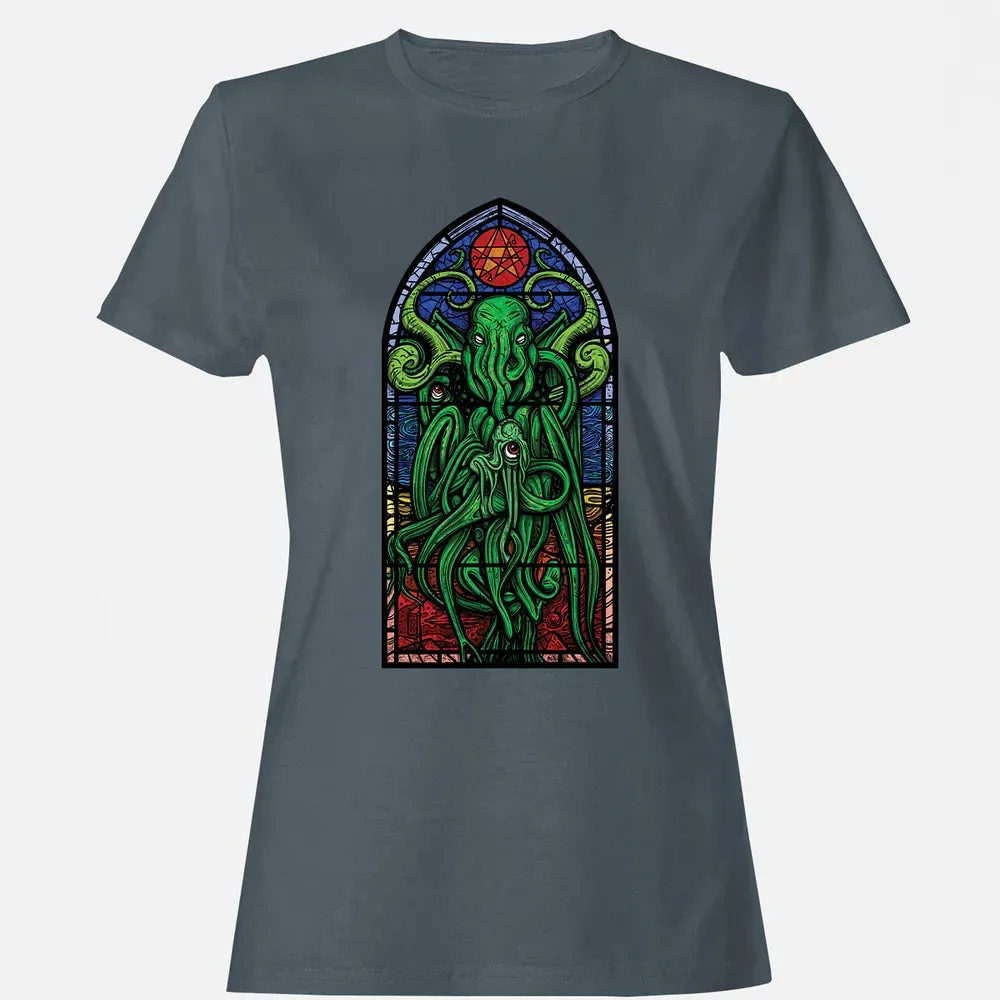 Stained Glass Cthulhu Women's T-shirt - 3