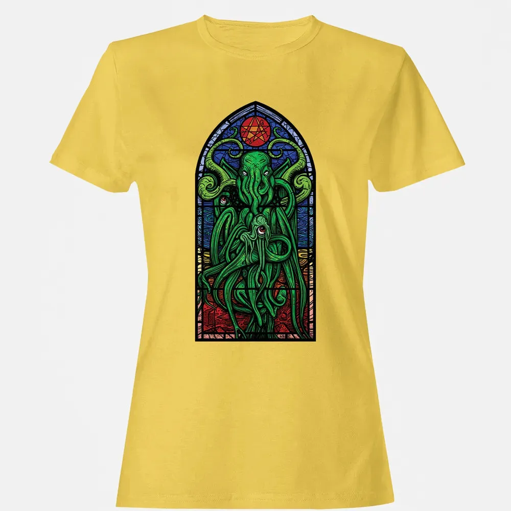Stained Glass Cthulhu Women's T-shirt - 4
