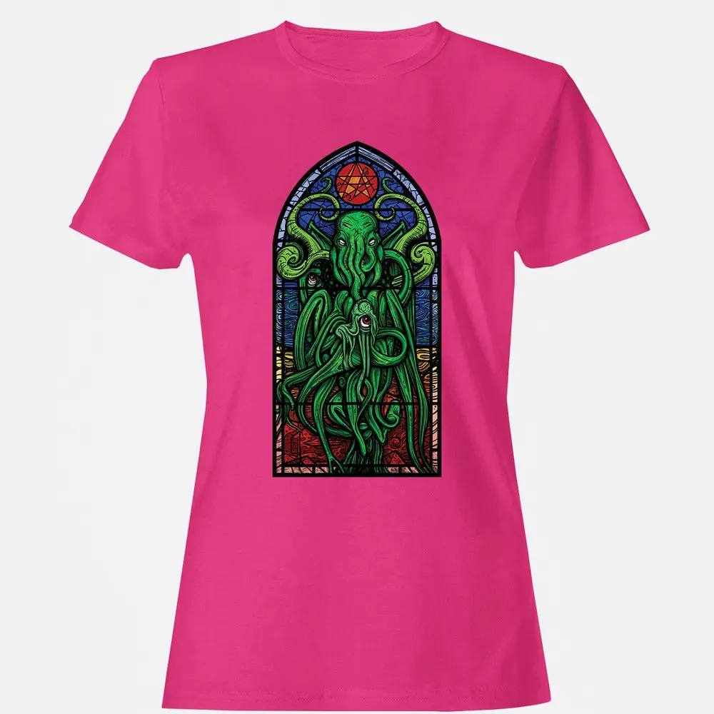 Stained Glass Cthulhu Women's T-shirt - 6