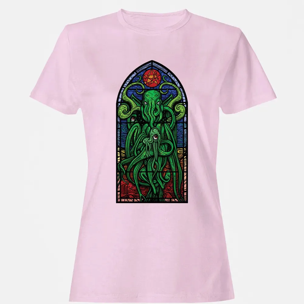 Stained Glass Cthulhu Women's T-shirt - 9