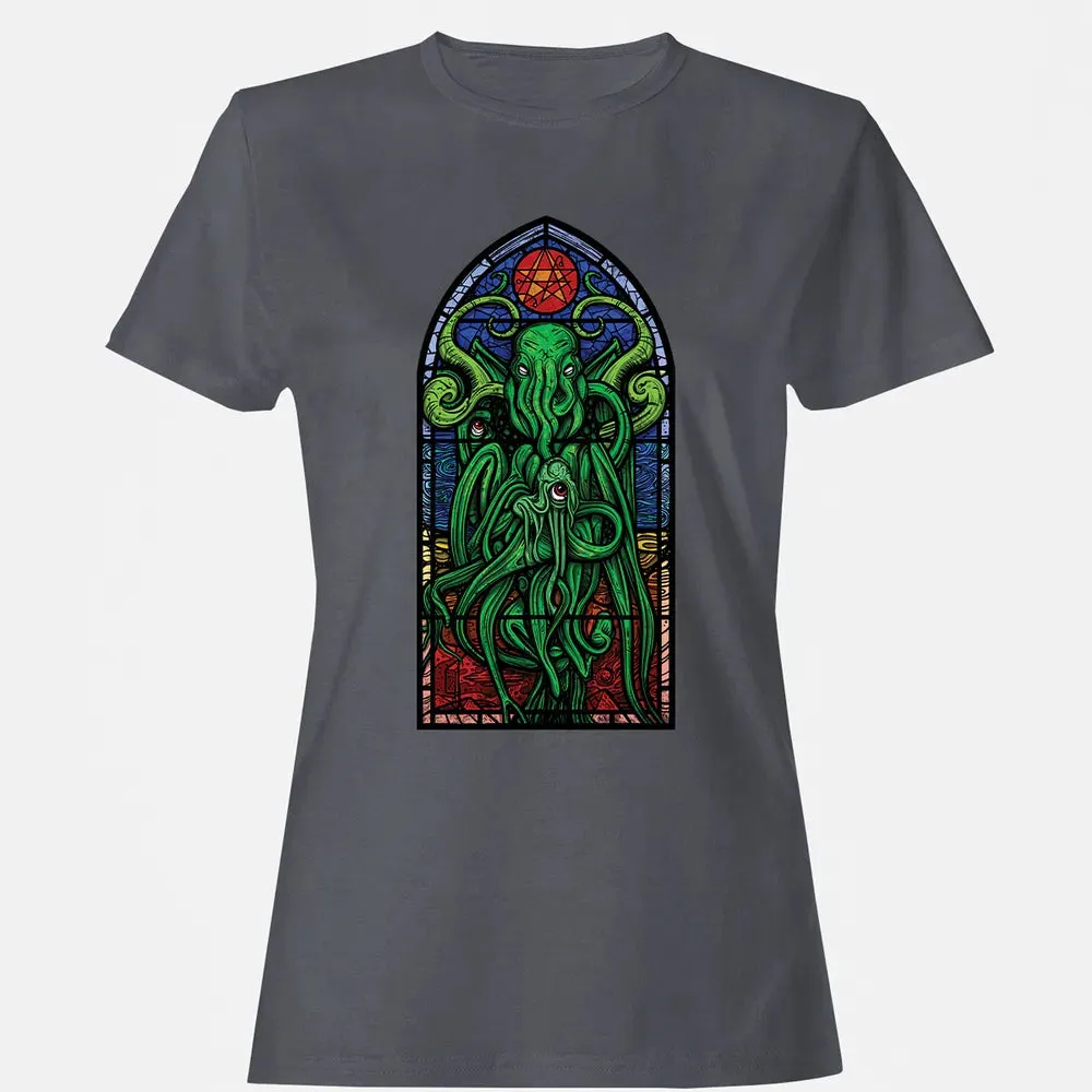 Stained Glass Cthulhu Women's T-shirt - 5