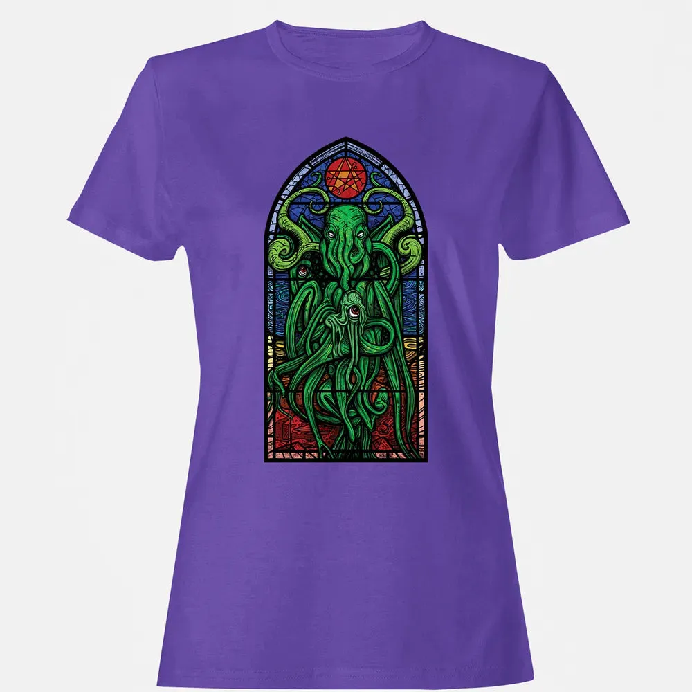 Stained Glass Cthulhu Women's T-shirt - 12