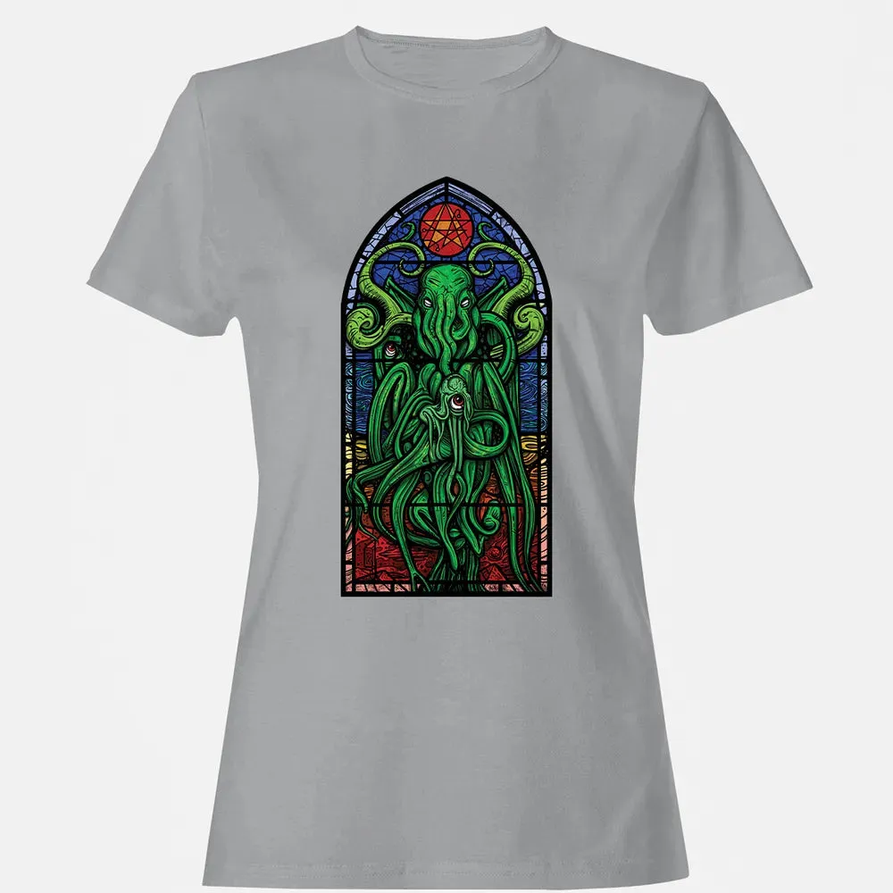 Stained Glass Cthulhu Women's T-shirt - 15