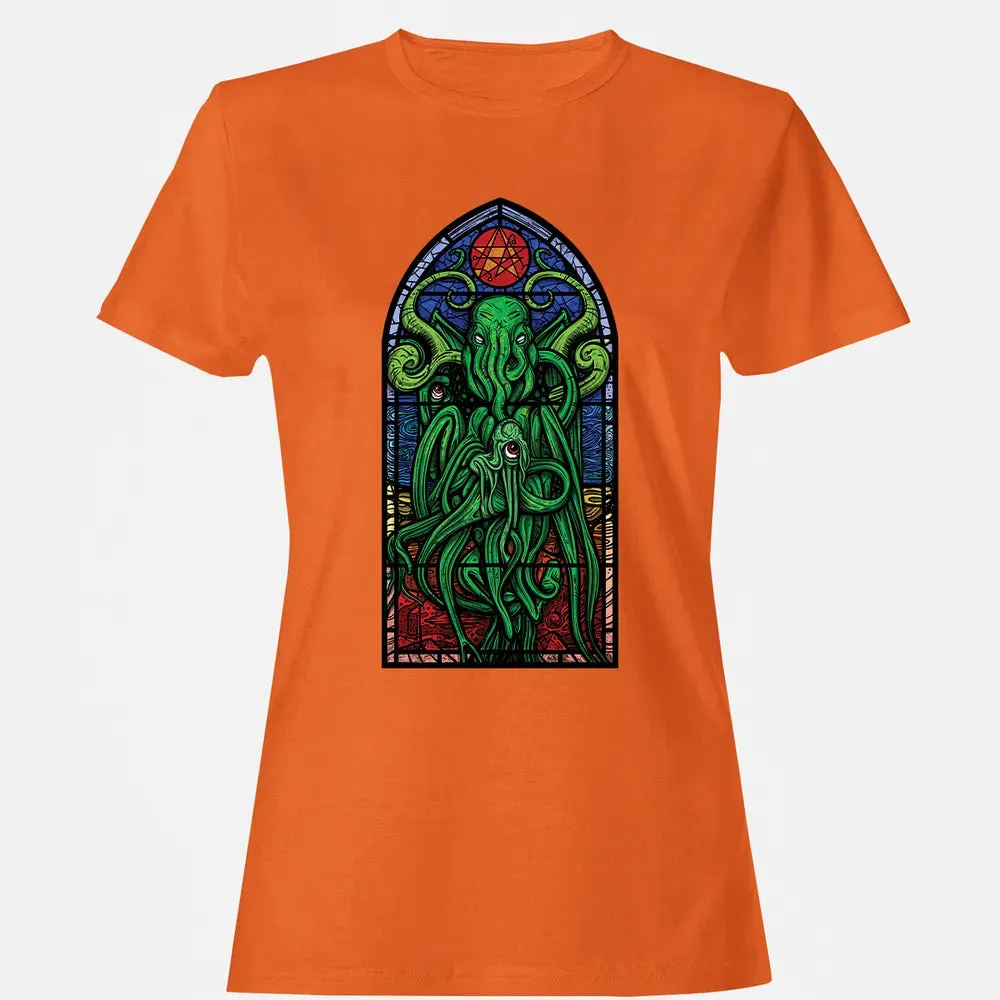 Stained Glass Cthulhu Women's T-shirt - 11