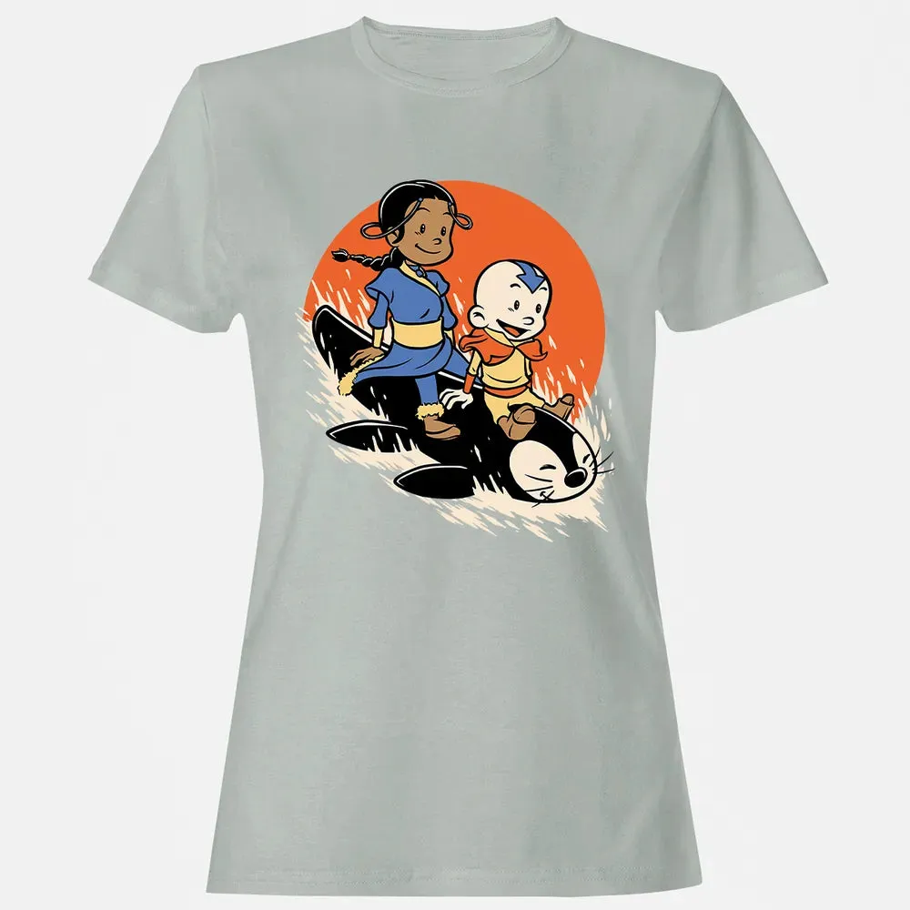 Penguin Sledding Fun Women's T-shirt - 2