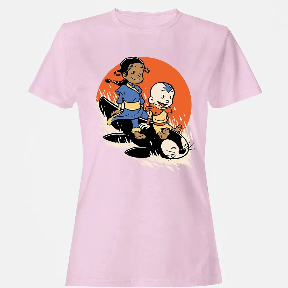 Penguin Sledding Fun Women's T-shirt - 9