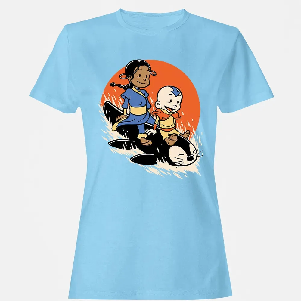 Penguin Sledding Fun Women's T-shirt - 8