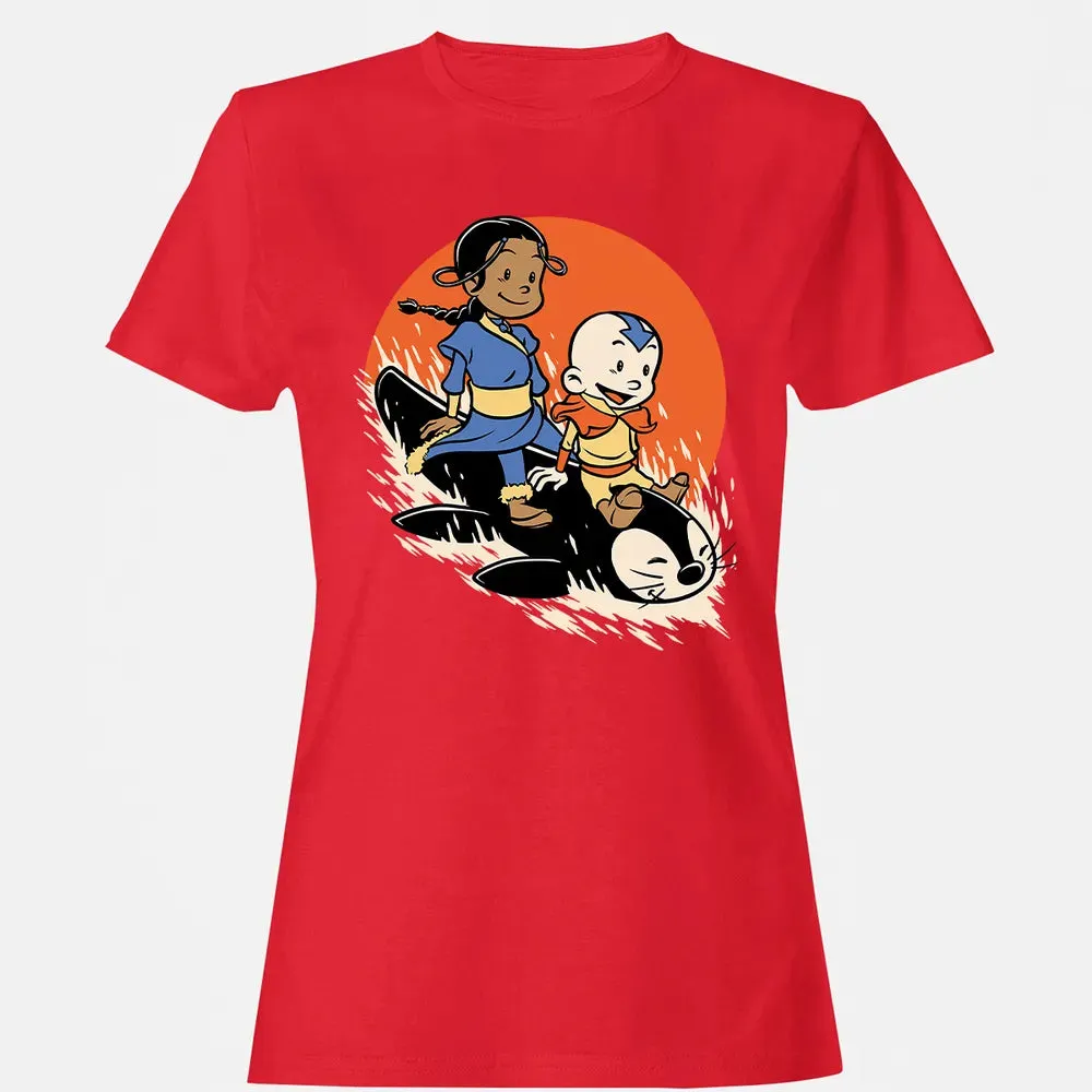 Penguin Sledding Fun Women's T-shirt - 13