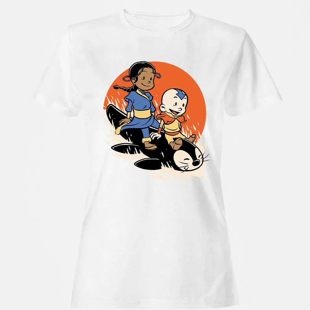 Penguin Sledding Fun Women's T-shirt - 16