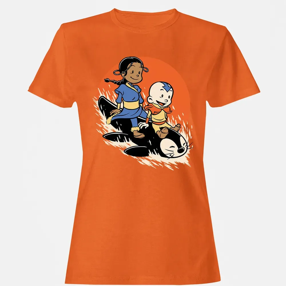 Penguin Sledding Fun Women's T-shirt - 11