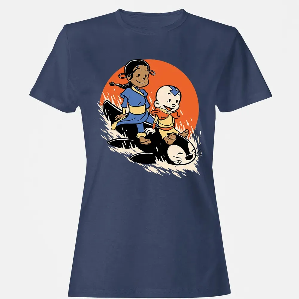 Penguin Sledding Fun Women's T-shirt - 10