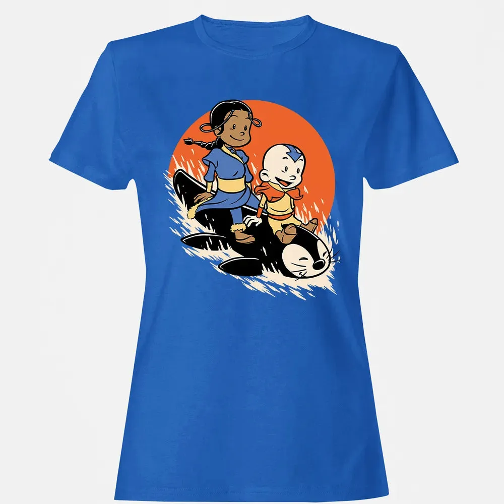 Penguin Sledding Fun Women's T-shirt - 14