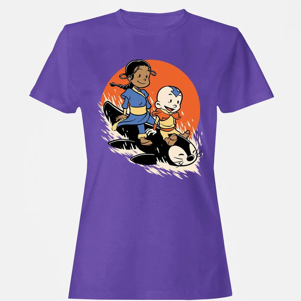 Penguin Sledding Fun Women's T-shirt - 12