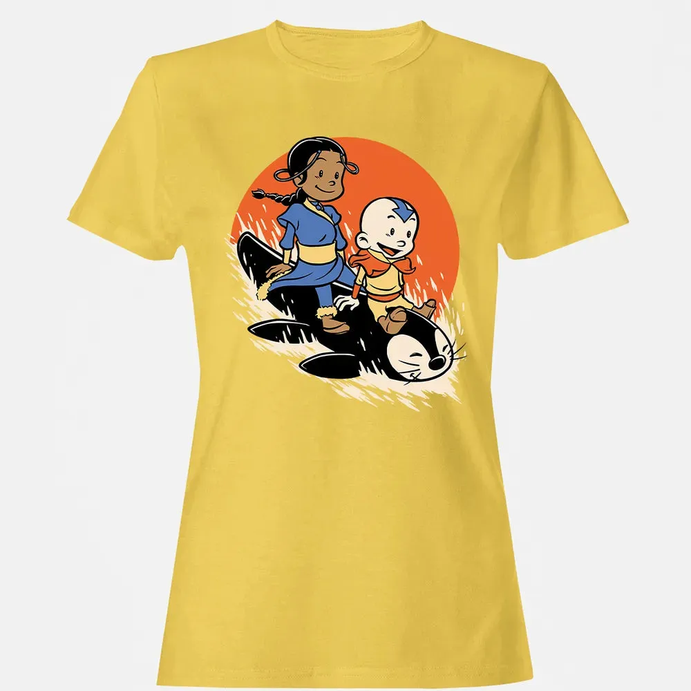 Penguin Sledding Fun Women's T-shirt - 4
