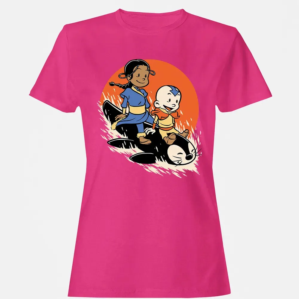Penguin Sledding Fun Women's T-shirt - 6